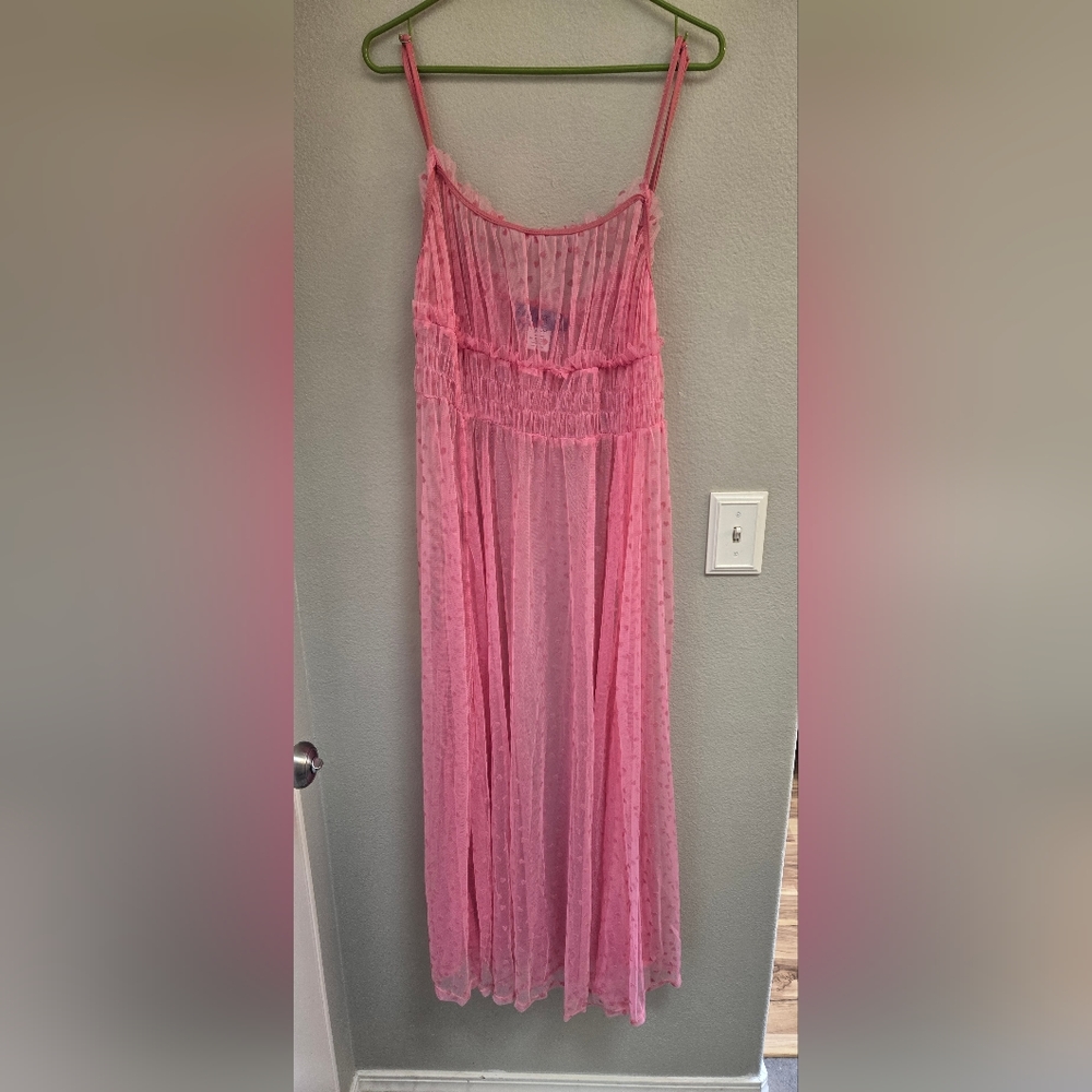 My Violet sheer pink over dress with pink heart, size 3x